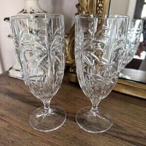 Shannon Godinger South Beach Palm 7 7/8" Iced Tea Glass Stems – Set of 2